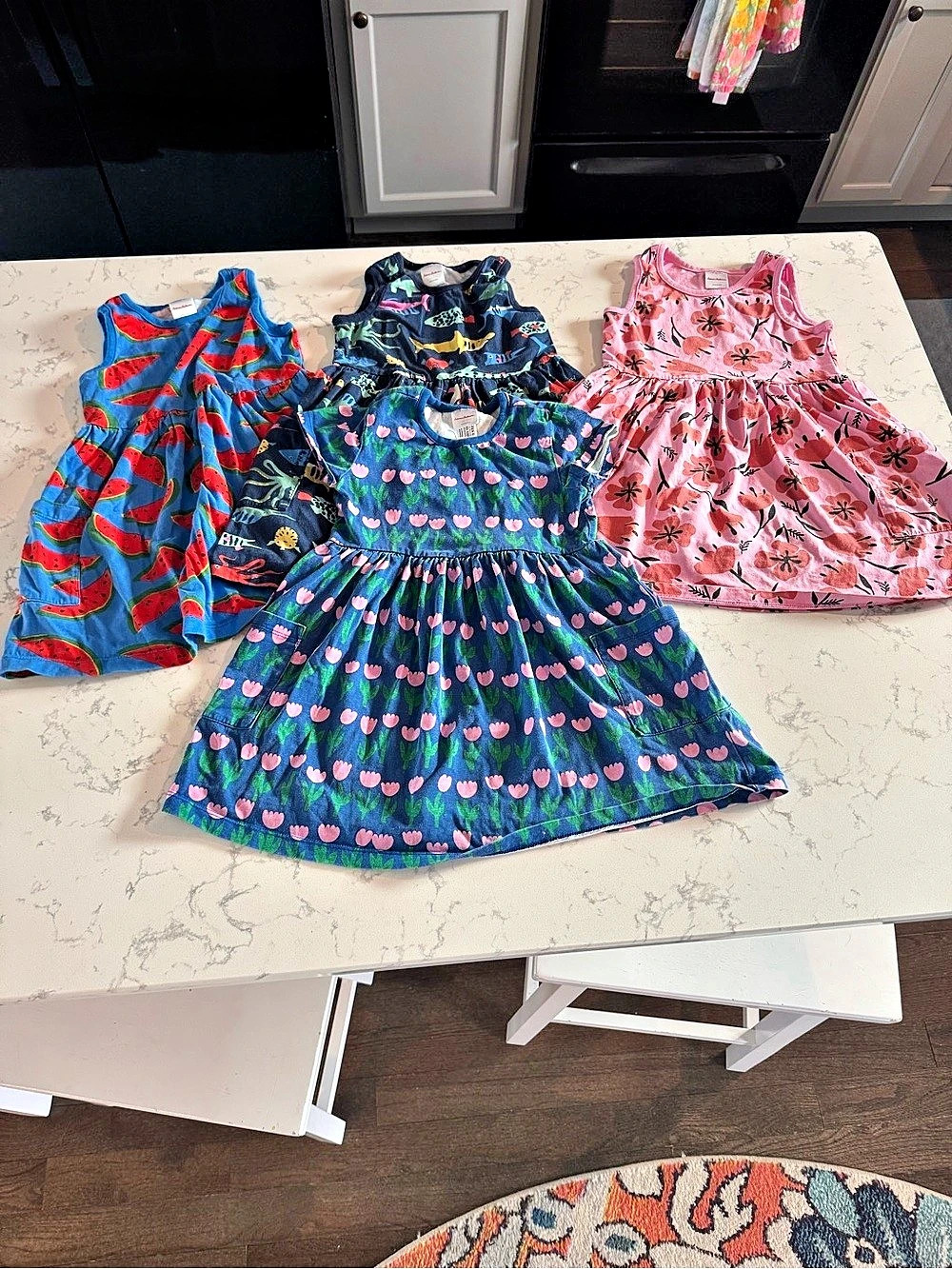 Hanna Andersson lot of 4 Playground Dresses with Pockets Bundle Girls Size 5